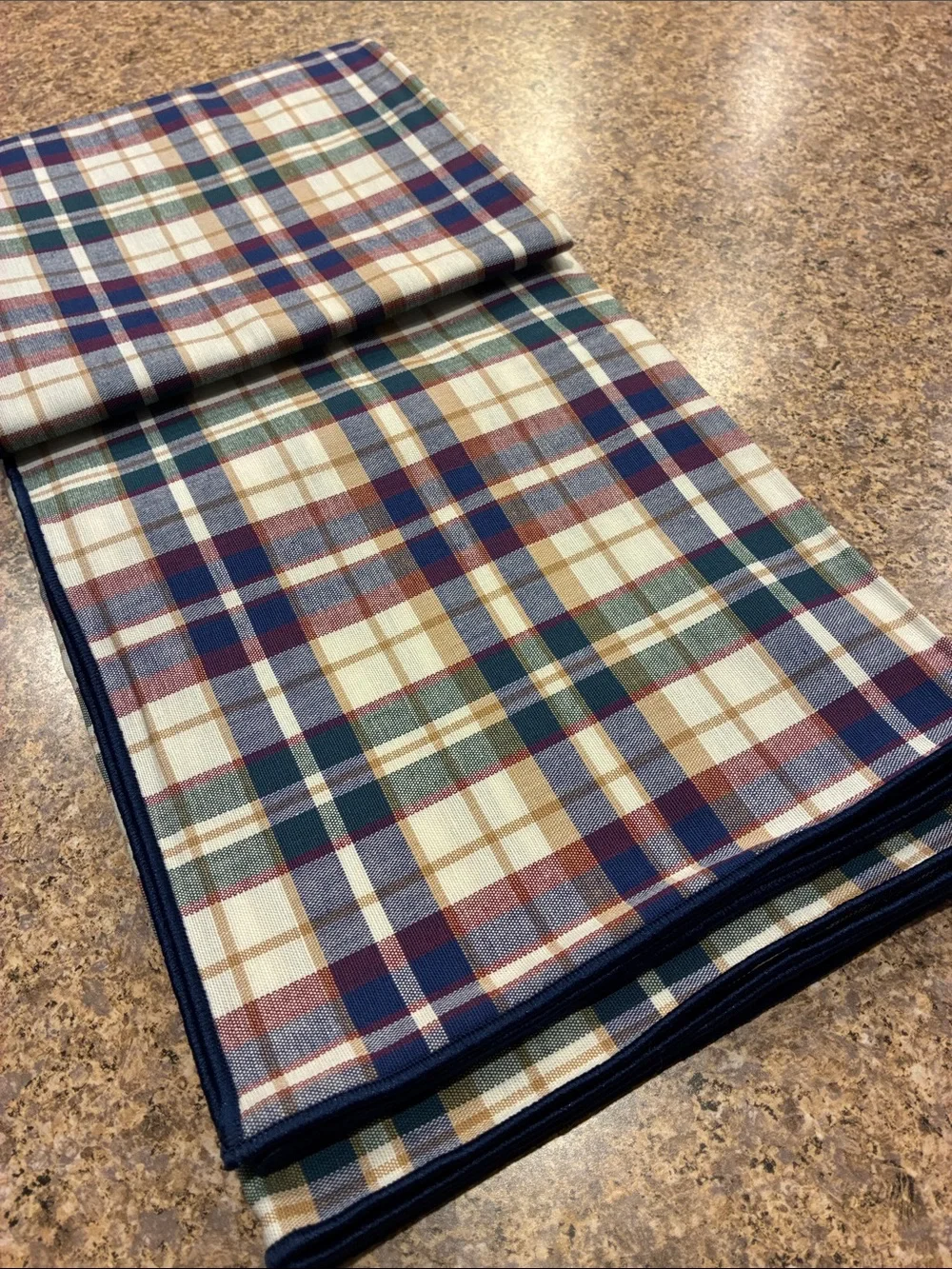 Longaberger Woven Traditions Plaid Fabric Square SMELLS MUSTY